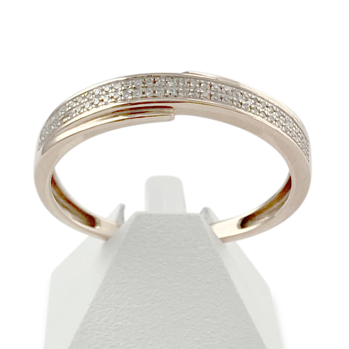 Bague d'occasion or 375 rose 2 tons diamants