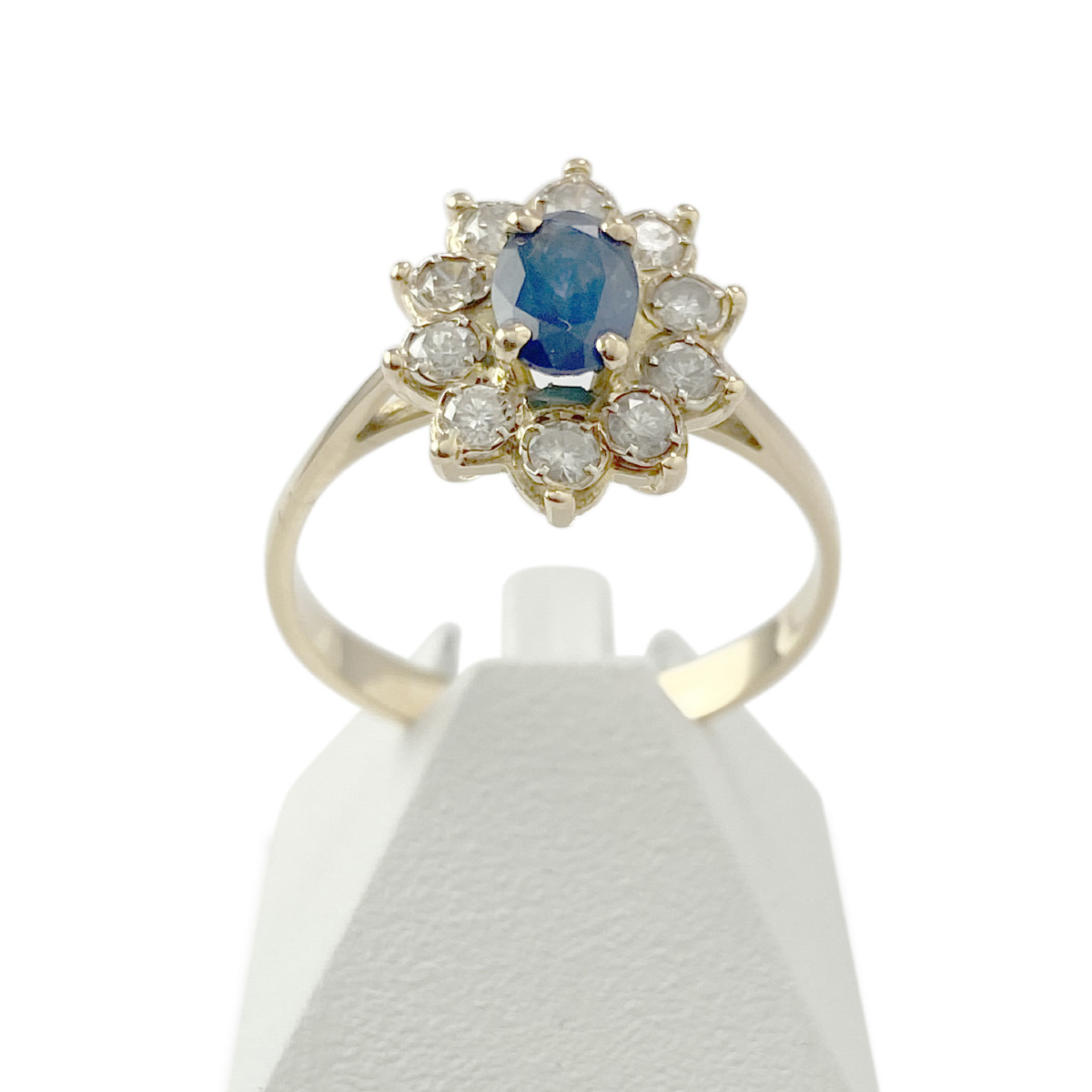 Bague d'occasion or 750 jaune diamants saphir