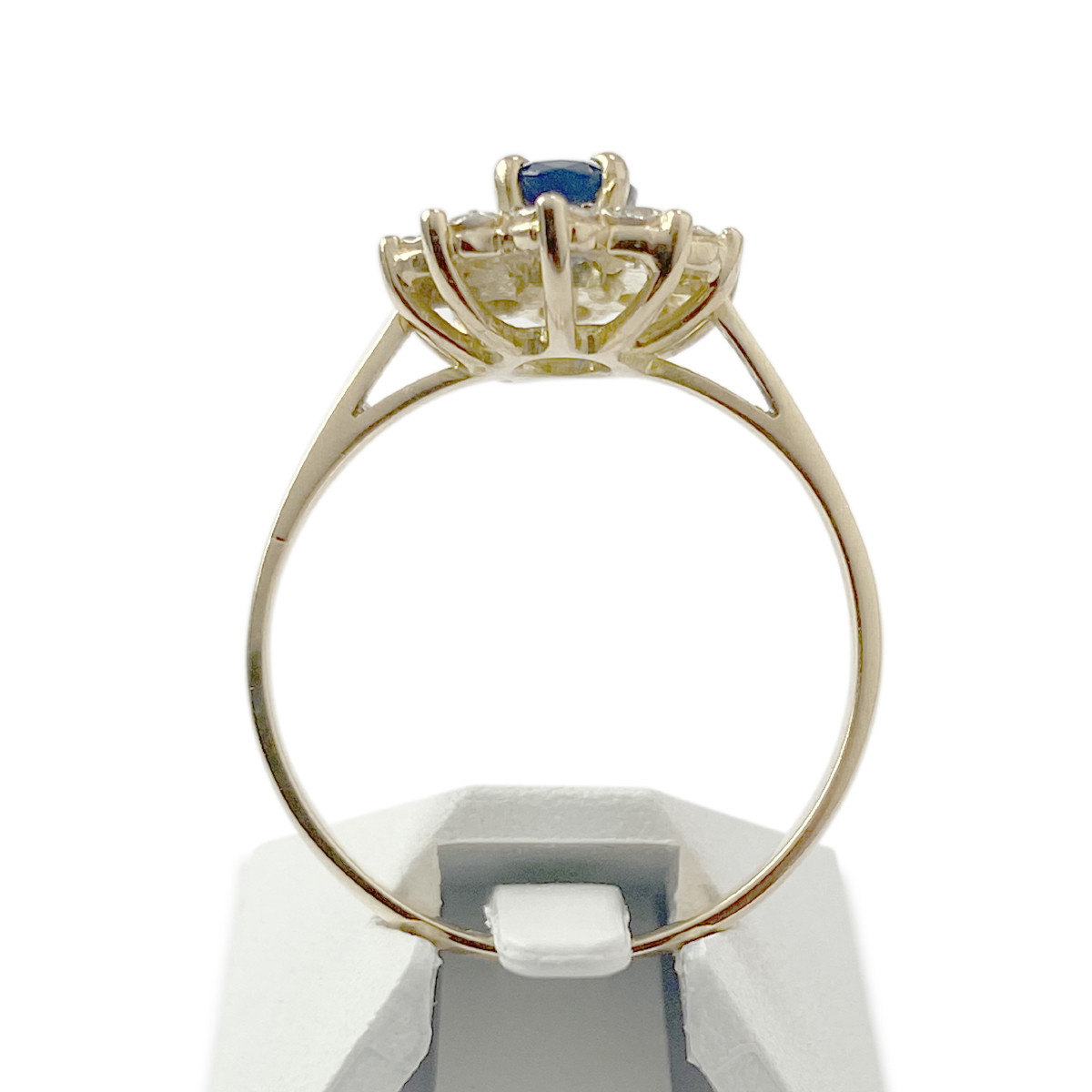 Bague d'occasion or 750 jaune diamants saphir - vue 3