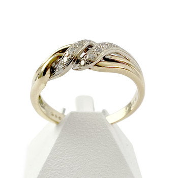 Bague d'occasion or 750 2 tons diamants