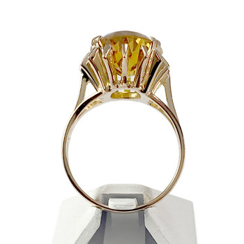 Bague d'occasion or 750 jaune corindon synthétique