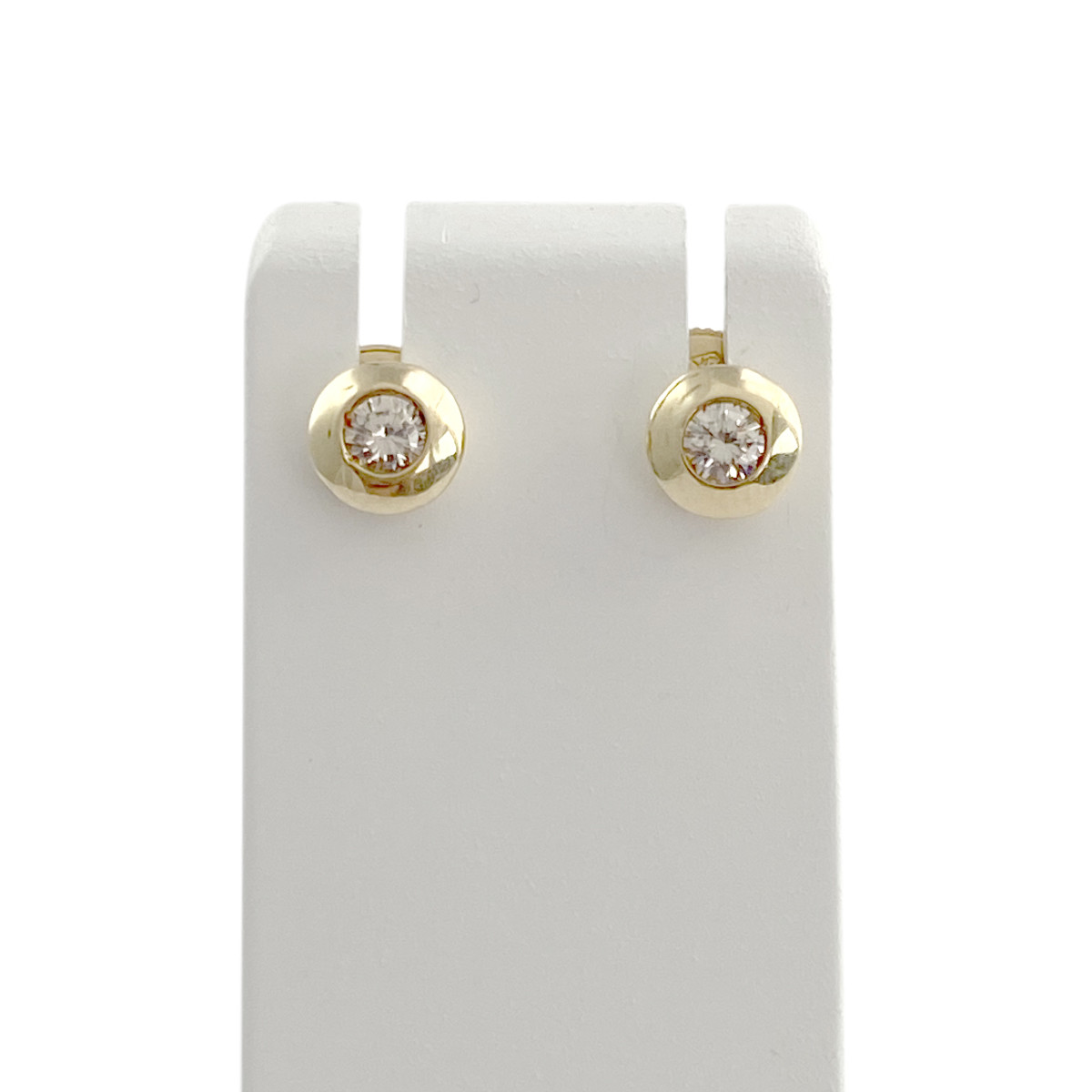 Boucles d'oreilles d'occasion or 750 jaune diamants