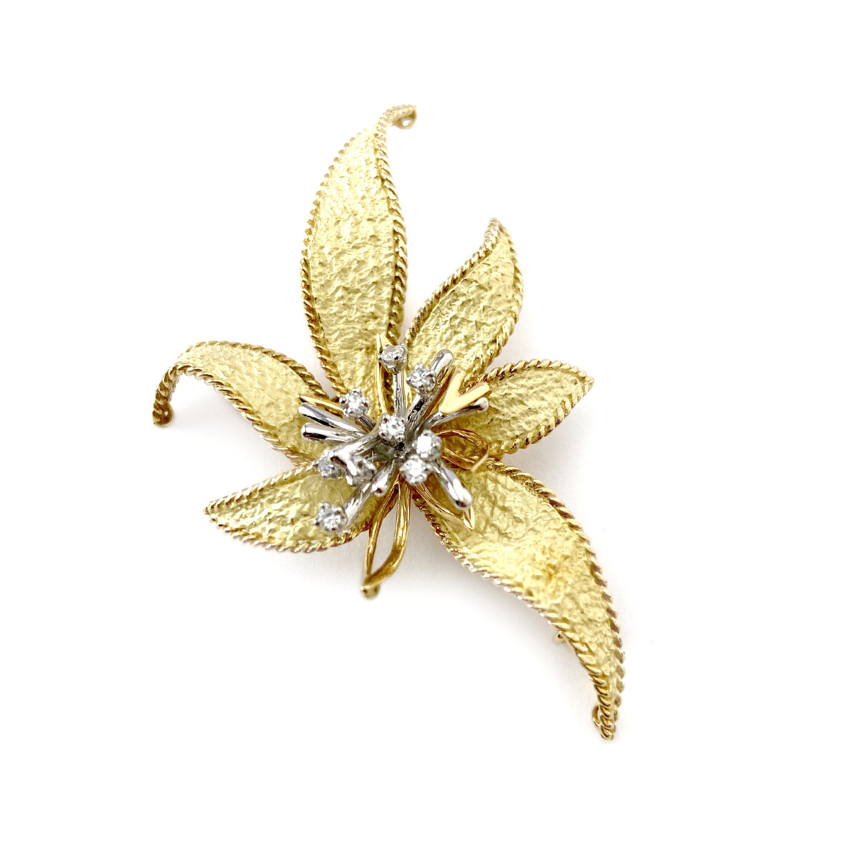 Broche d'occasion 2 ors 750 diamants