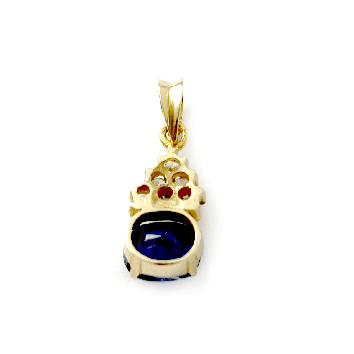 Pendentif d'occasion or 750 jaune saphir et diamants - vue 3