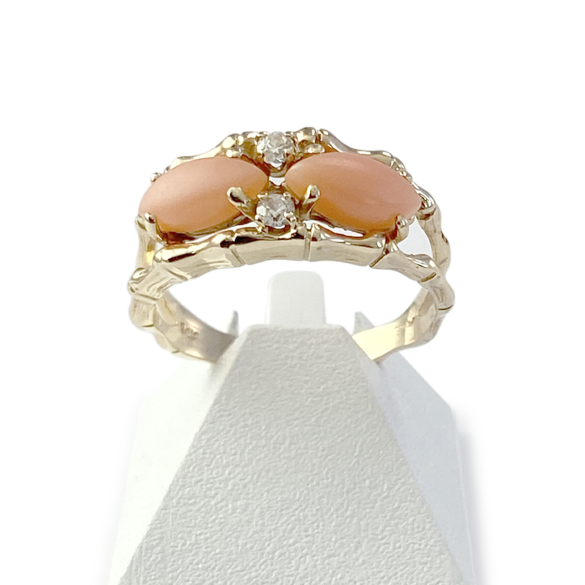 Bague d'occasion or 585 jaune corails zirconia
