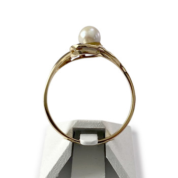 Bague d'occasion or 750 jaune saphir perle diamants