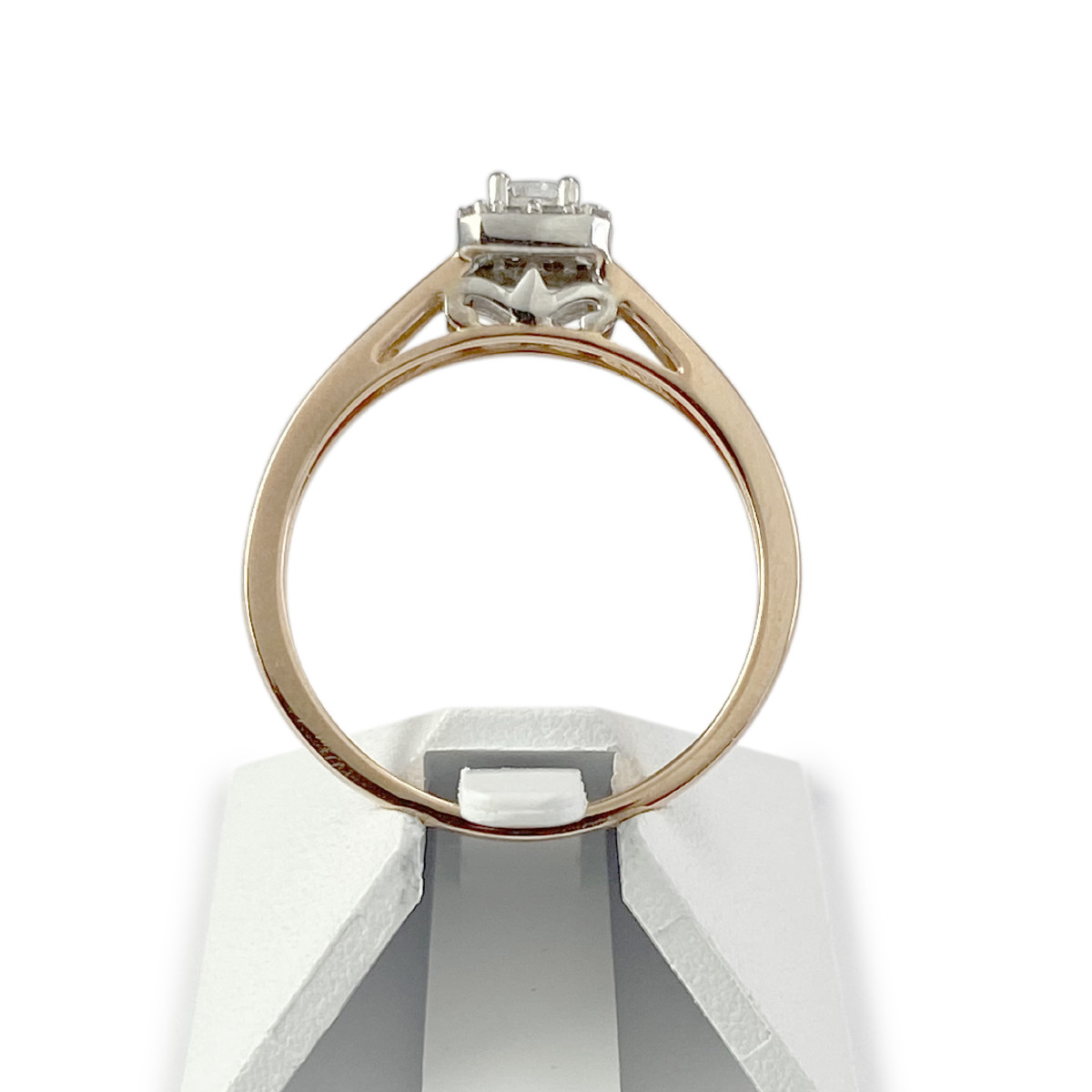Bague d'occasion 2 ors 750 carrée diamants - vue 3