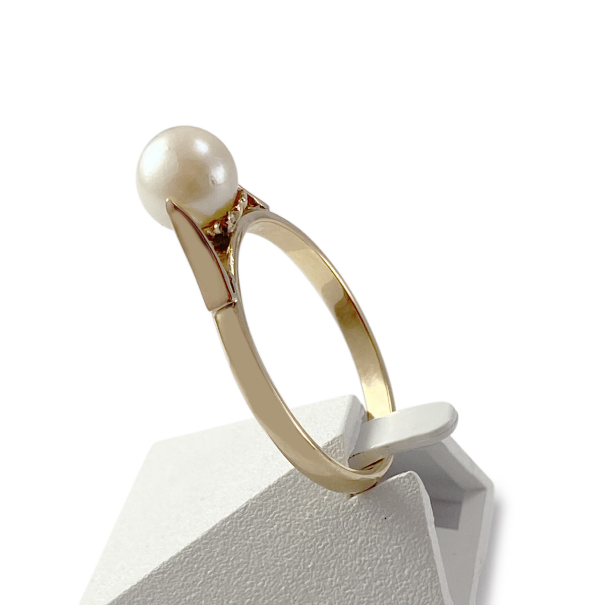 Bague d'occasion or 750 jaune perle de culture - vue 2