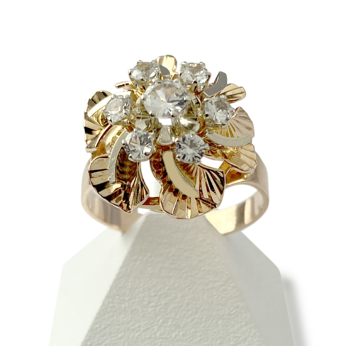 Bague d'occasion or 750 jaune zirconias