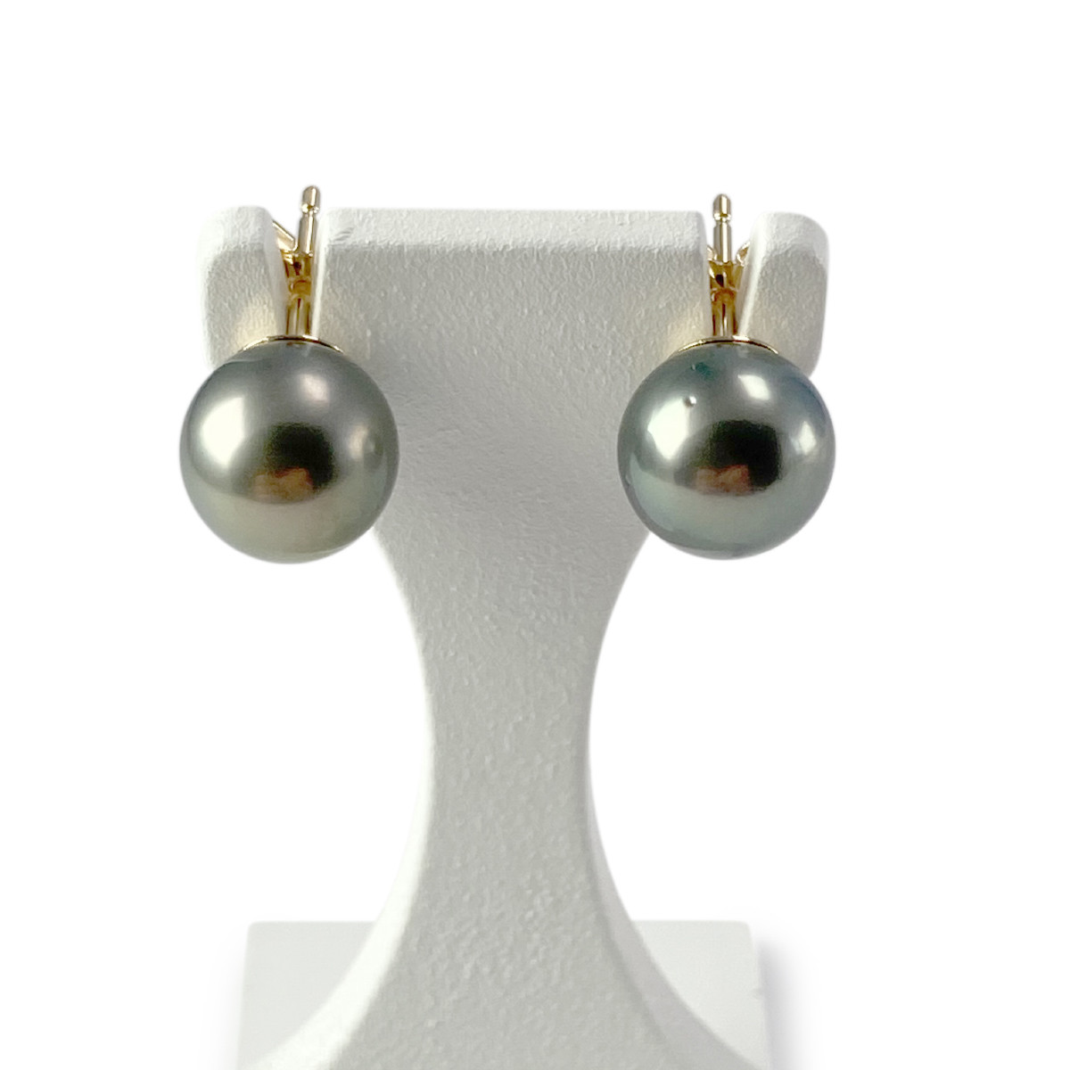 Boucles d'oreilles d'occasion or 750 jaune perles de Tahiti