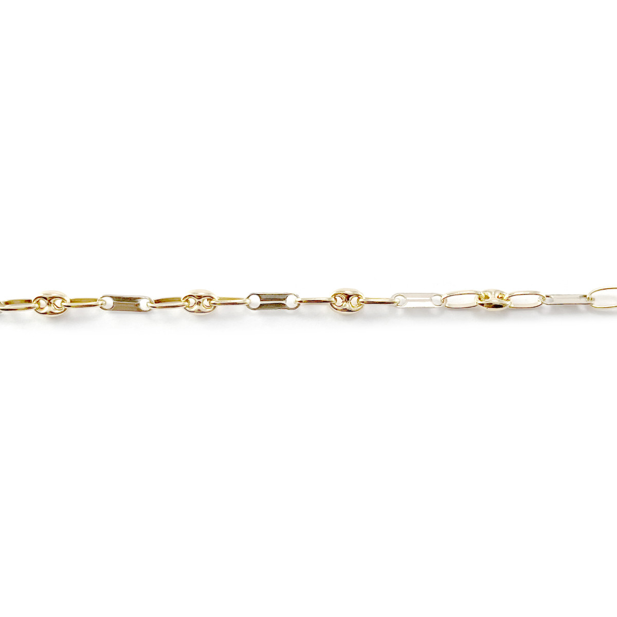 Chaine d'occasion or 750 50 cm maille grain de café alternée - vue 3