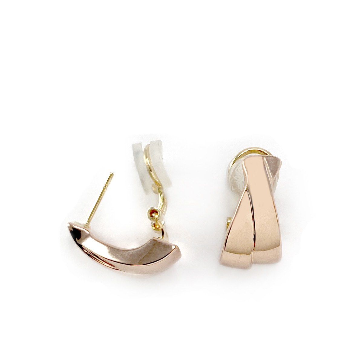 Boucles d'oreilles d'occasion 2or 750 jaune et rose - vue 4