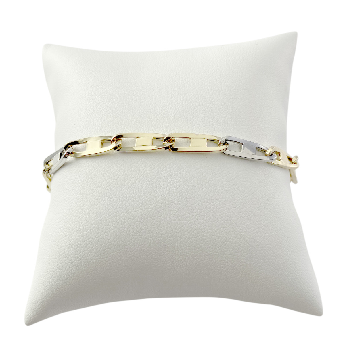 Bracelet d'occasion 2 ors 750 maille fantaisie 21 cm