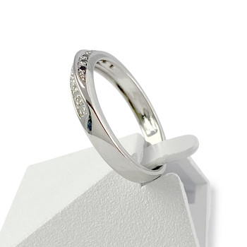 Bague d'occasion or 375 blanc diamants noirs et blancs