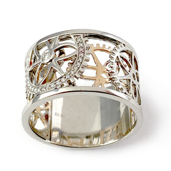 Bague d'occasion Vesontio 2 ors 750 diamants 0,12 carat