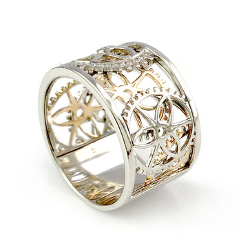 Bague d'occasion Vesontio 2 ors 750 diamants 0,12 carat