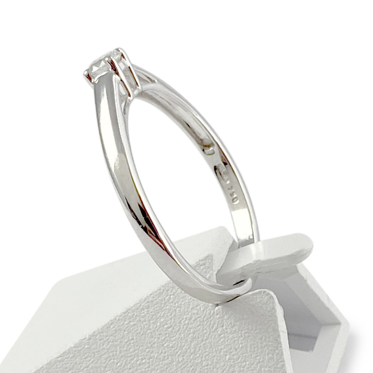 Solitaire d'occasion or 750 blanc diamant 0,15 carat - vue 2