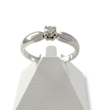 Bague solitaire d'occasion or 750 blanc diamant 0.20 carat