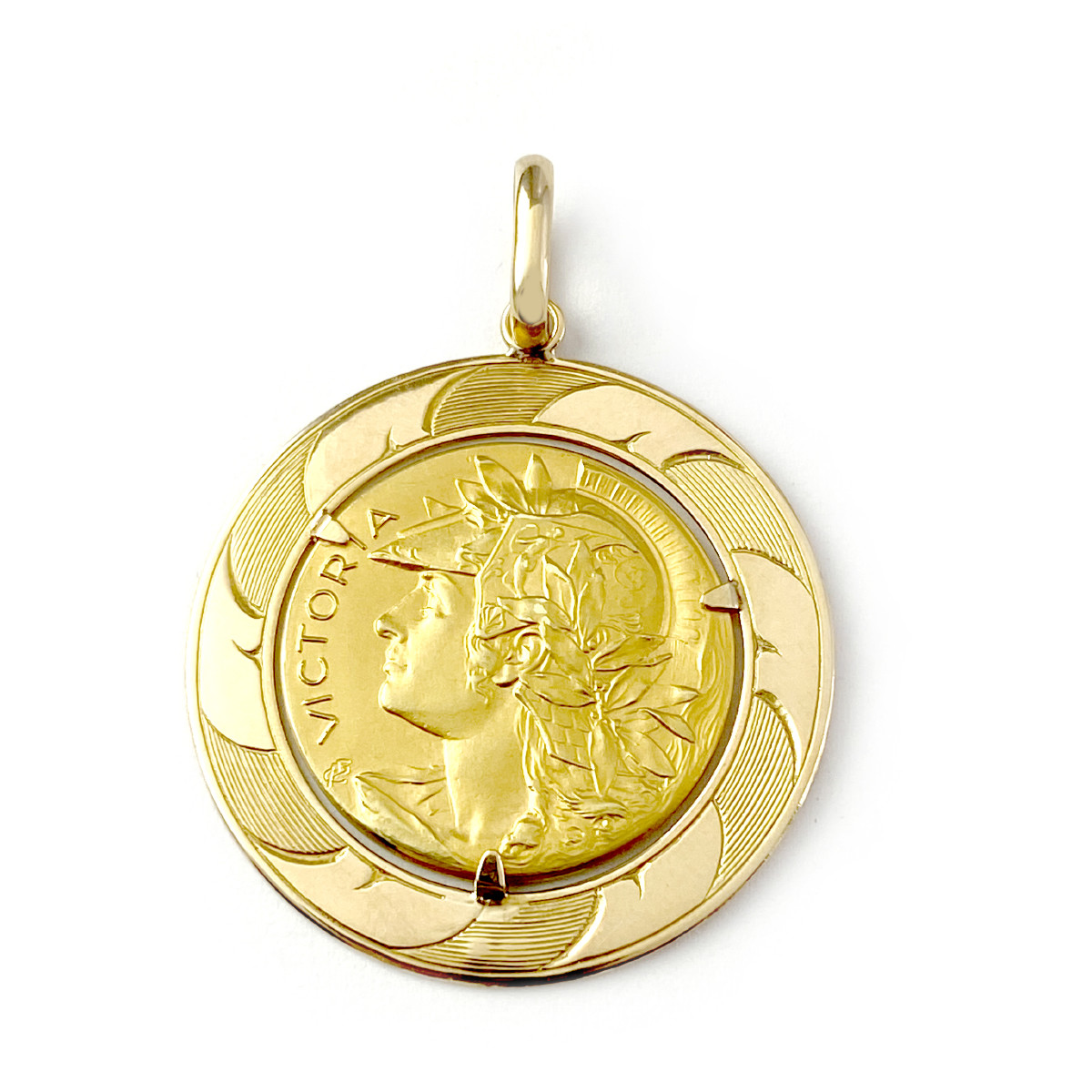 Pendentif porte pièce d'occasion or 750 jaune