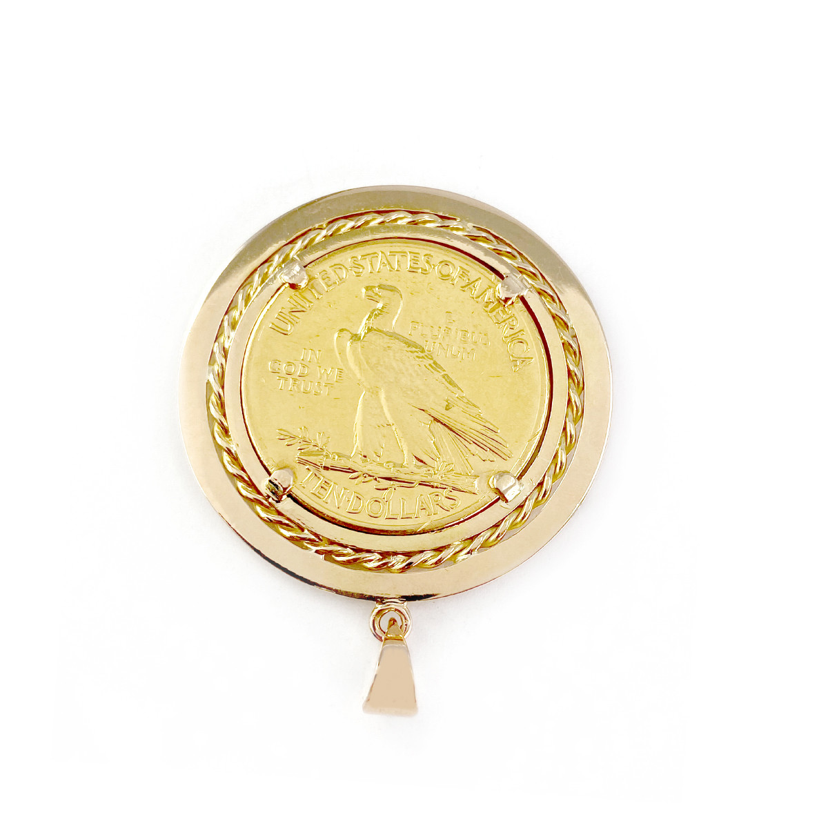 Pendentif d'occasion or 750 jaune porte pièce - vue 2