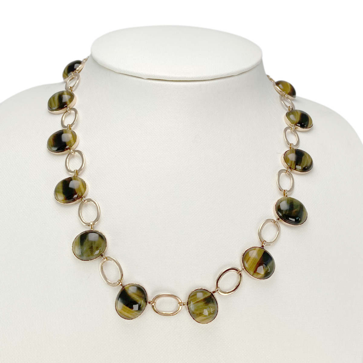 Collier d'occasion or 750 jaune oeil de tigre 44.5 cm - vue 2