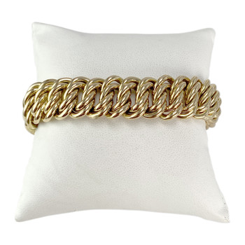 Bracelet d'occasion or 750 jaune maille américaine 19 cm
