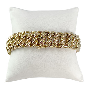 Bracelet d'occasion or 750 jaune maille américaine 19 cm