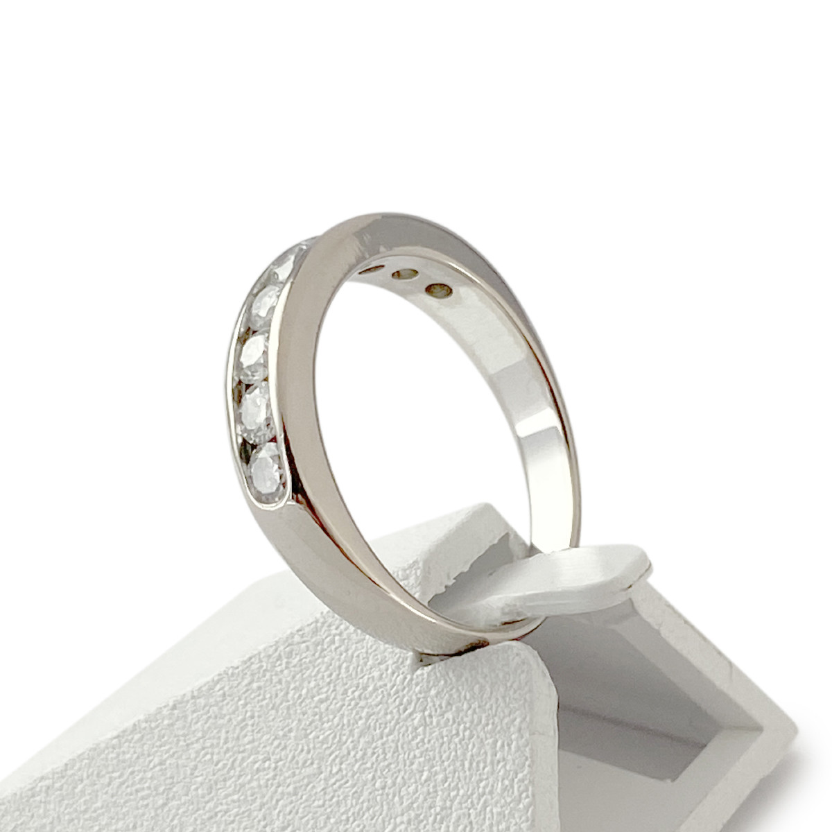 Bague d'occasion or 750 blanc diamants - vue 2