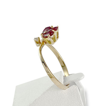 Bague d'occasion or 750 jaune diamant rubis