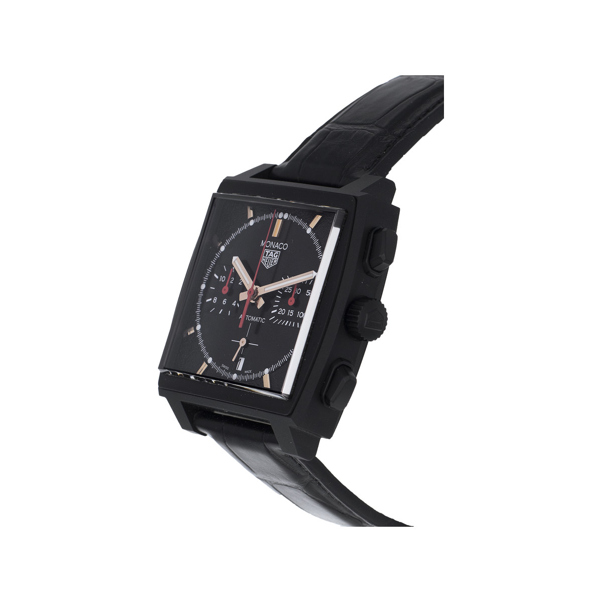 Montre d'occasion TAG Heuer Monaco homme automatique cuir noir - vue 2