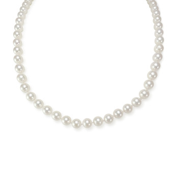 Collier choker d'occasion or 585 jaune perles de culture du japon 48 cm