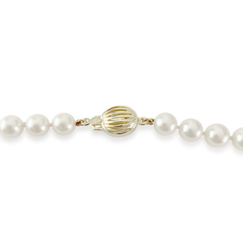 Collier choker d'occasion or 585 jaune perles de culture du japon 48 cm