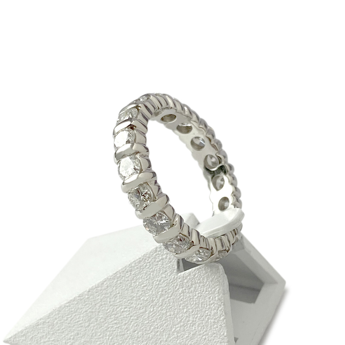 Bague d'occasion or 750 blanc diamants - vue 2
