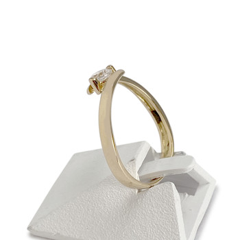 Solitaire d'occasion or 750 jaune zirconia