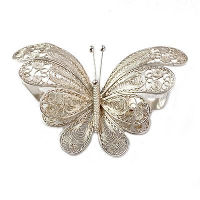 Broche Papillon D Occasion Argent Maty