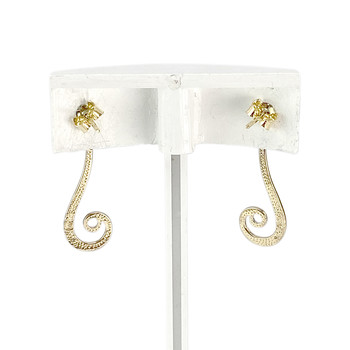 Boucles d'oreilles d'occasion or 750 2 tons diamants