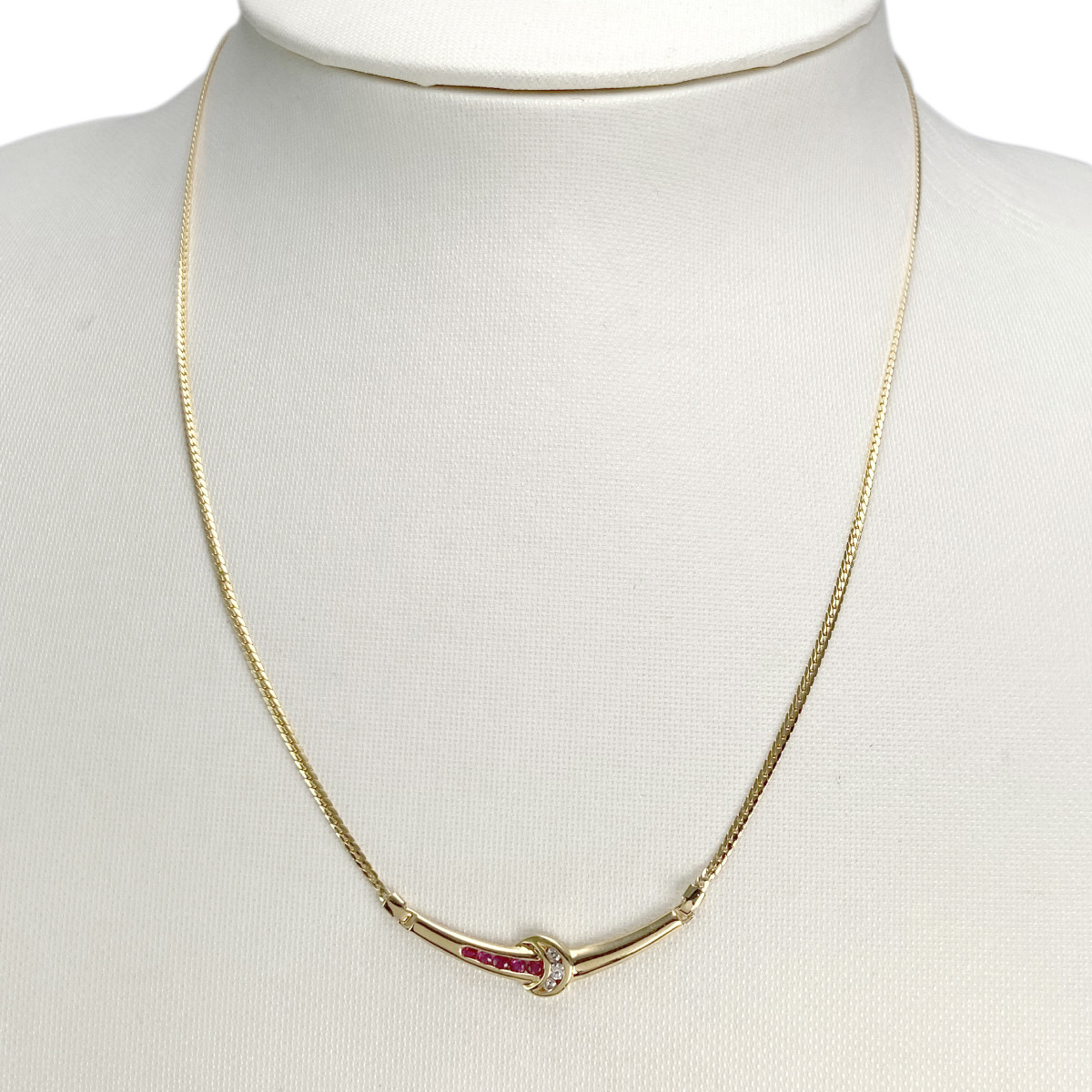 Collier d'occasion or 750 jaune rubis zirconias 43 cm - vue 2