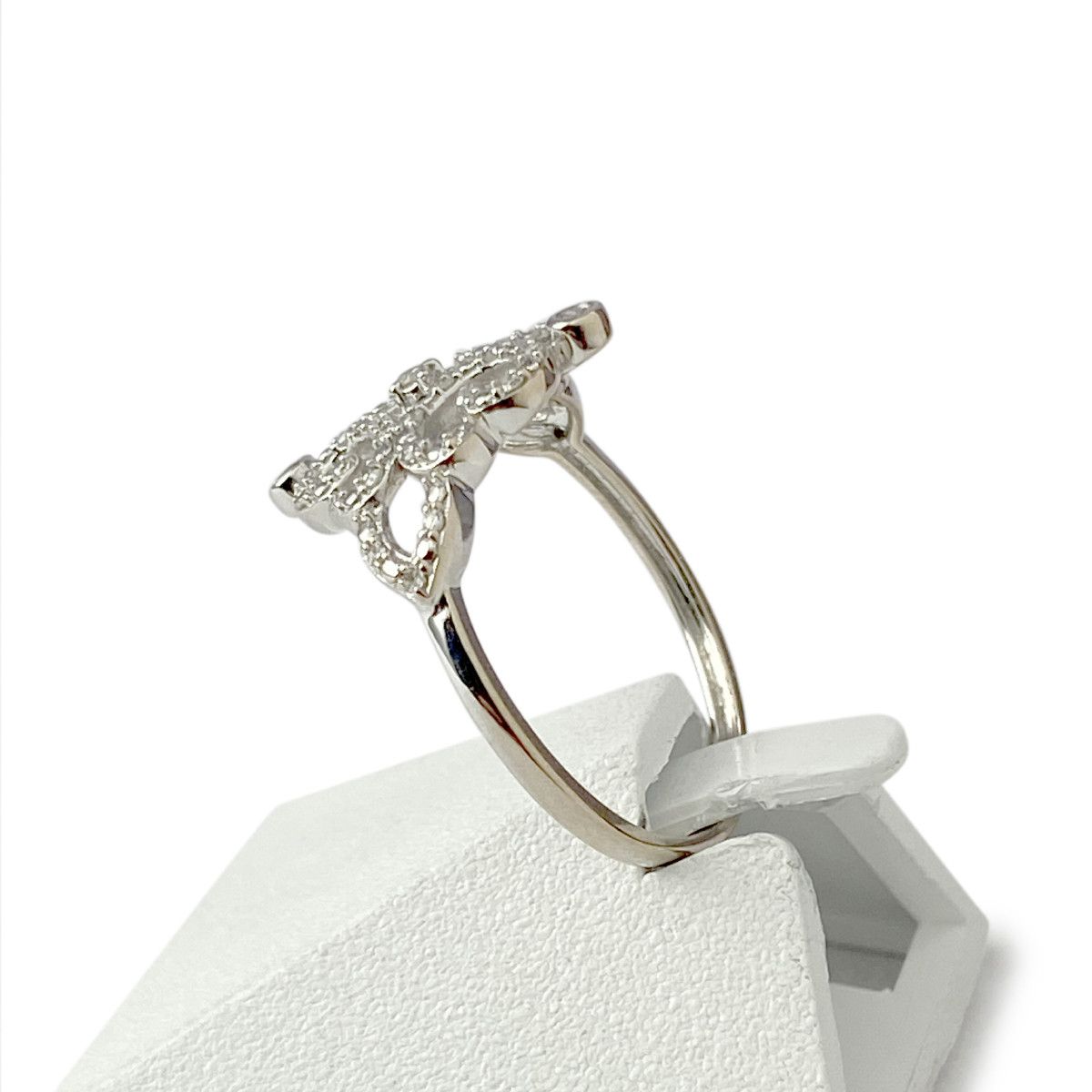 Bague d'occasion or 750 blanc diamants - vue 2