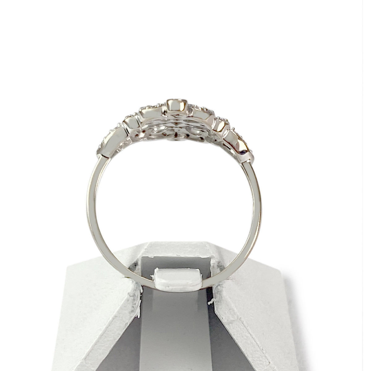 Bague d'occasion or 750 blanc diamants - vue 3