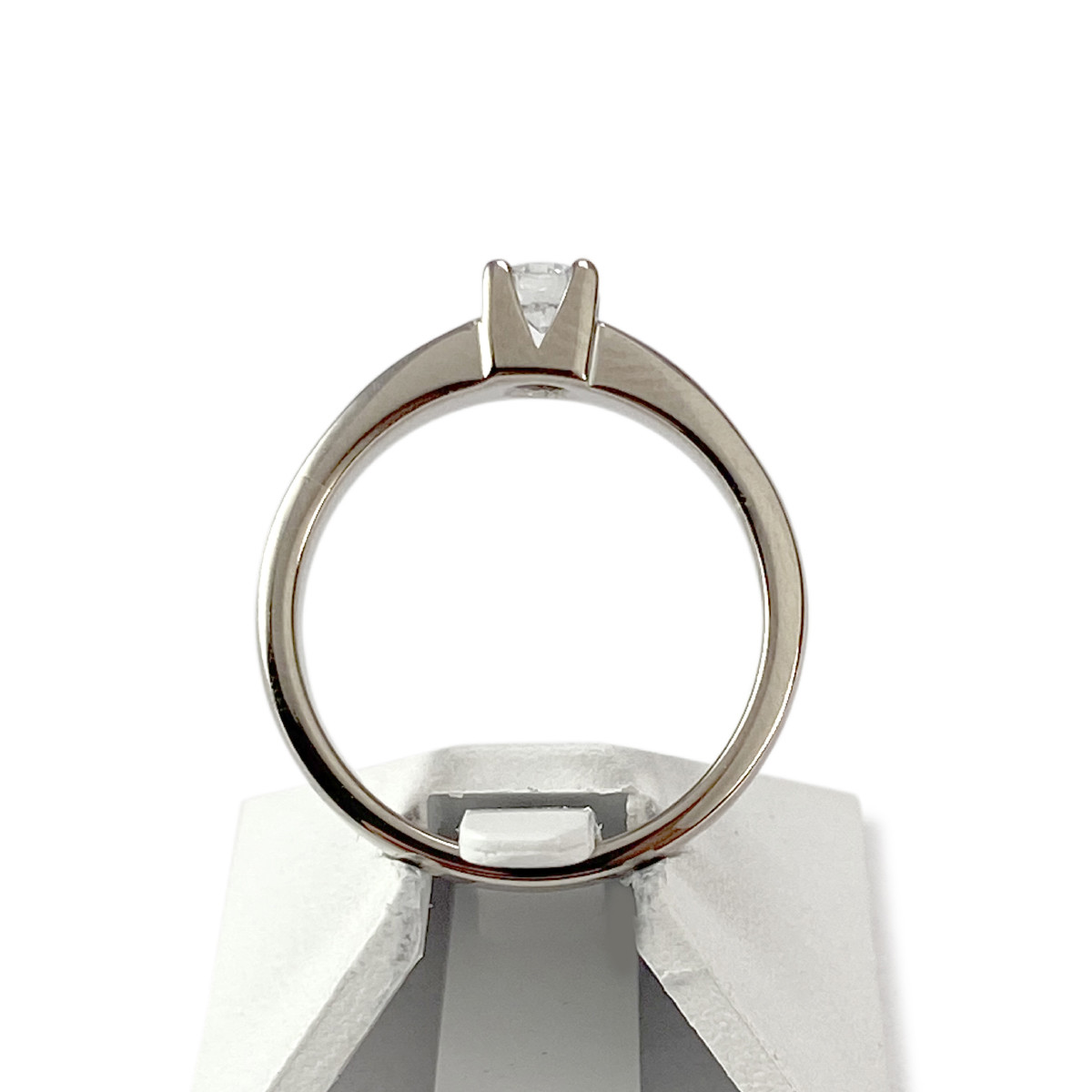 Solitaire d'occasion or 750 blanc diamant - vue 3