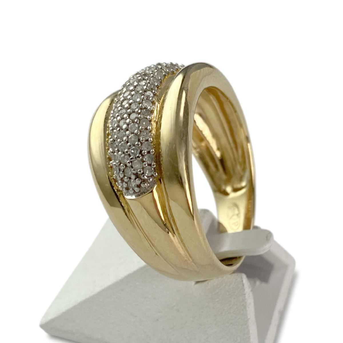 Bague d'occasion 2 ors 750 diamants - vue 2
