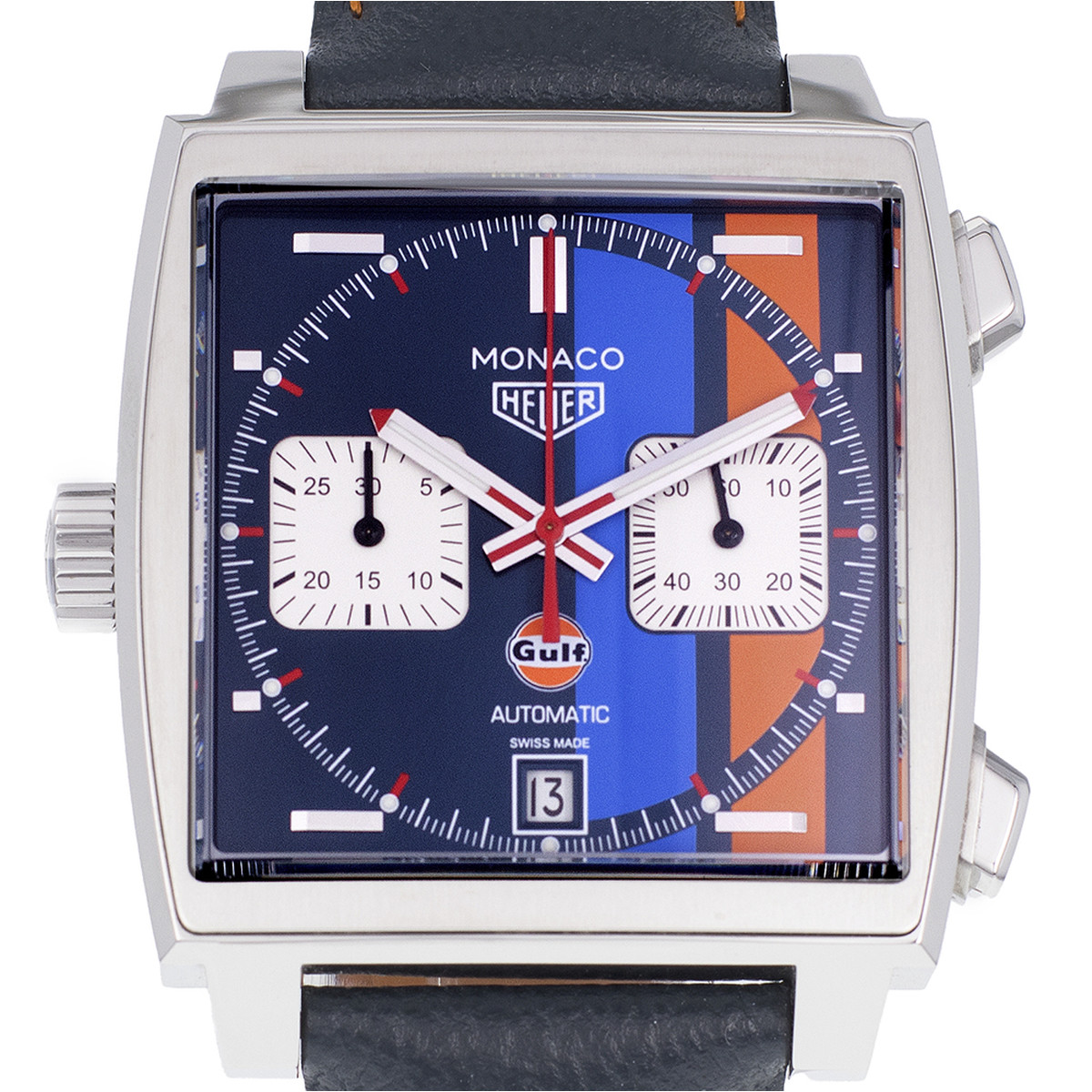 Montre d'occasion TAG HEUER monaco gulf cuir hmme