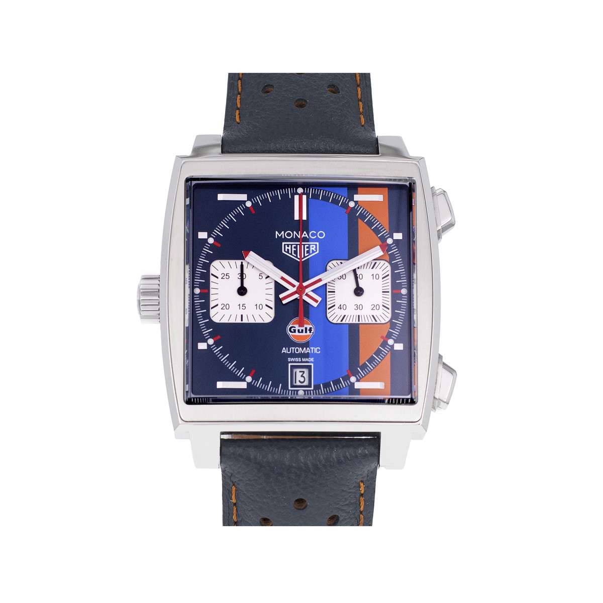Montre d'occasion TAG HEUER monaco gulf cuir hmme - vue D1