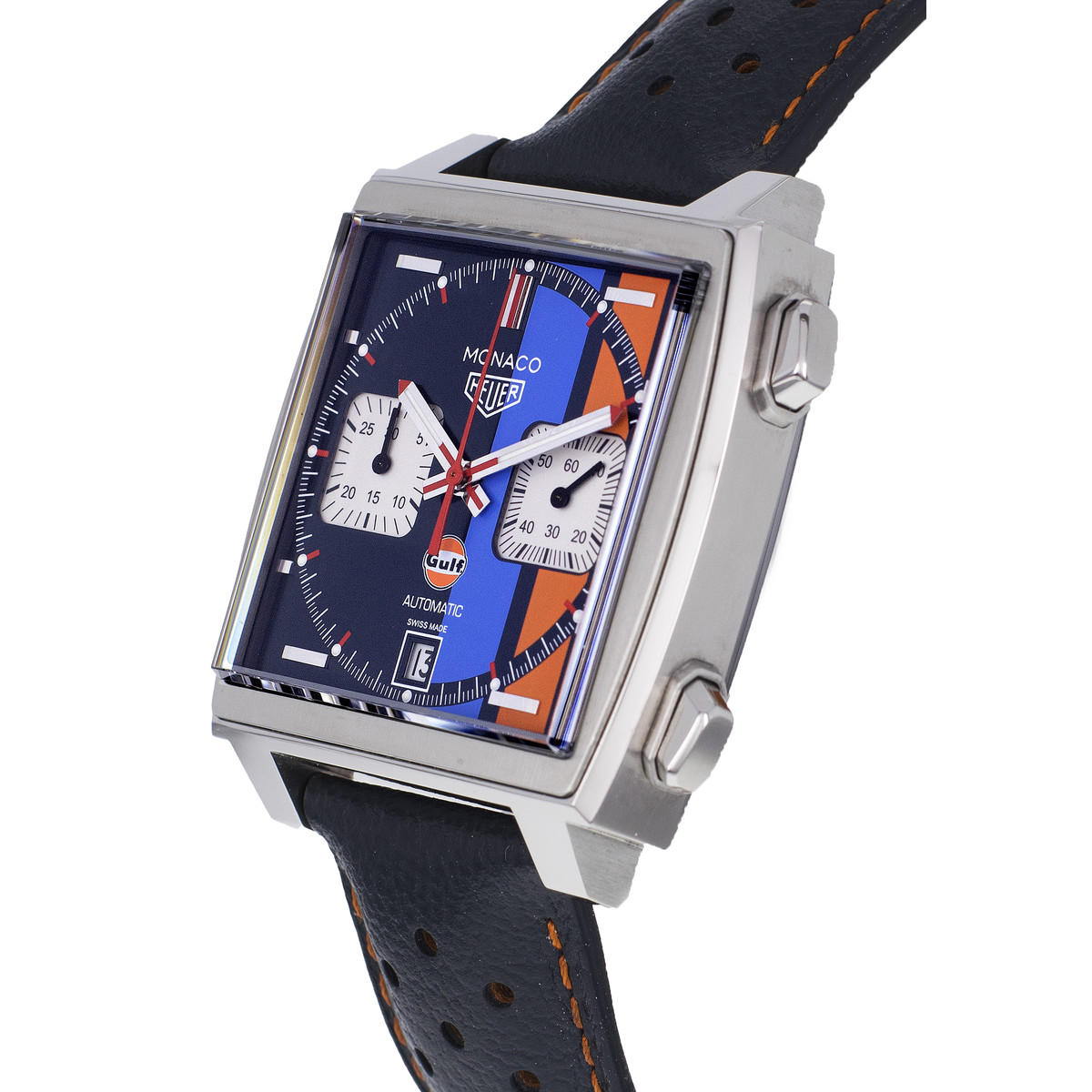 Montre d'occasion TAG HEUER monaco gulf cuir hmme - vue D2