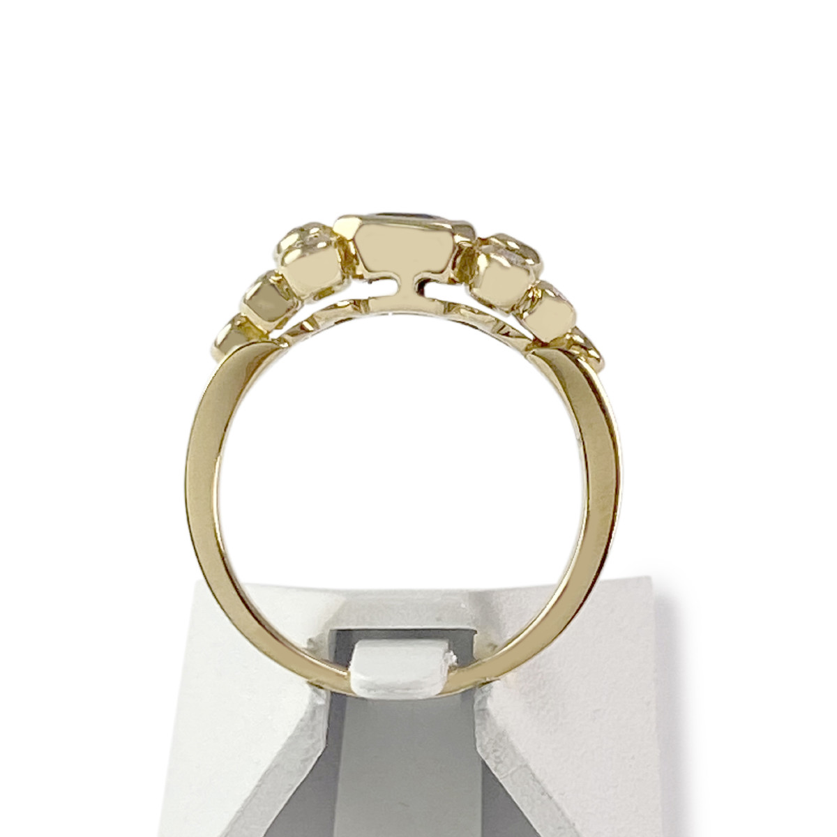 Bague d'occasion or 750 jaune saphir et diamants - vue 3