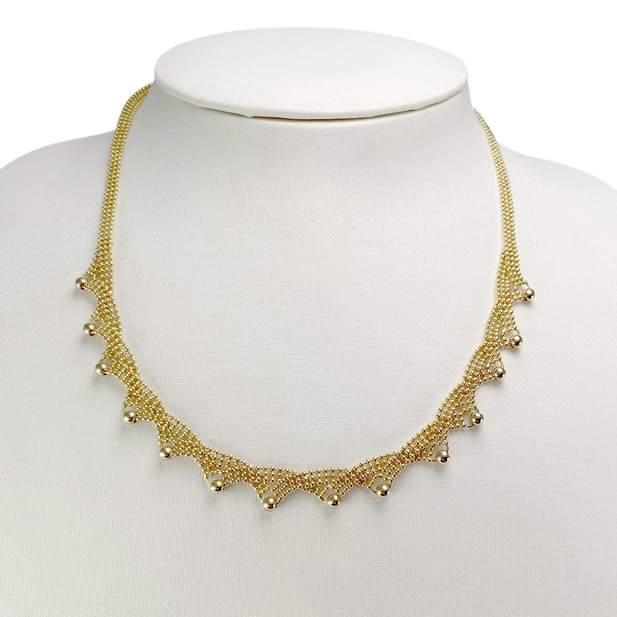Collier d'occasion or 750 jaune maille boule 42 cm - vue 2