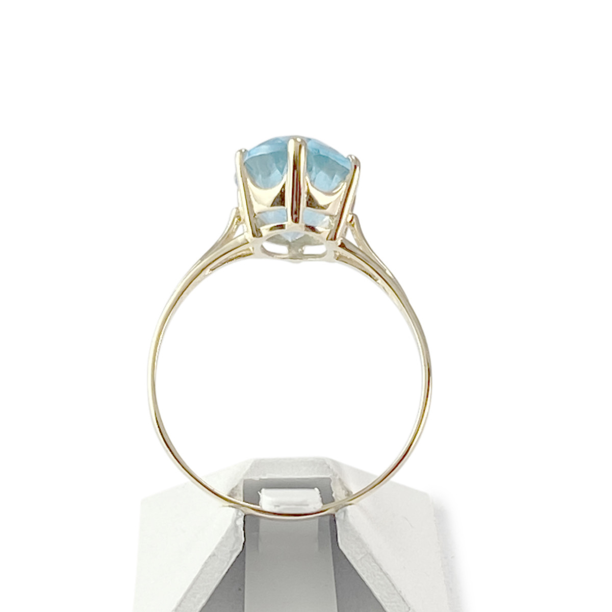 Bague d'occasion or 750 jaune topaze bleue traitée ovale - vue 3