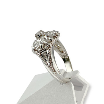 Bague d'occasion or 585 blanc diamants