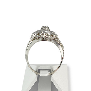 Bague d'occasion or 585 blanc diamants