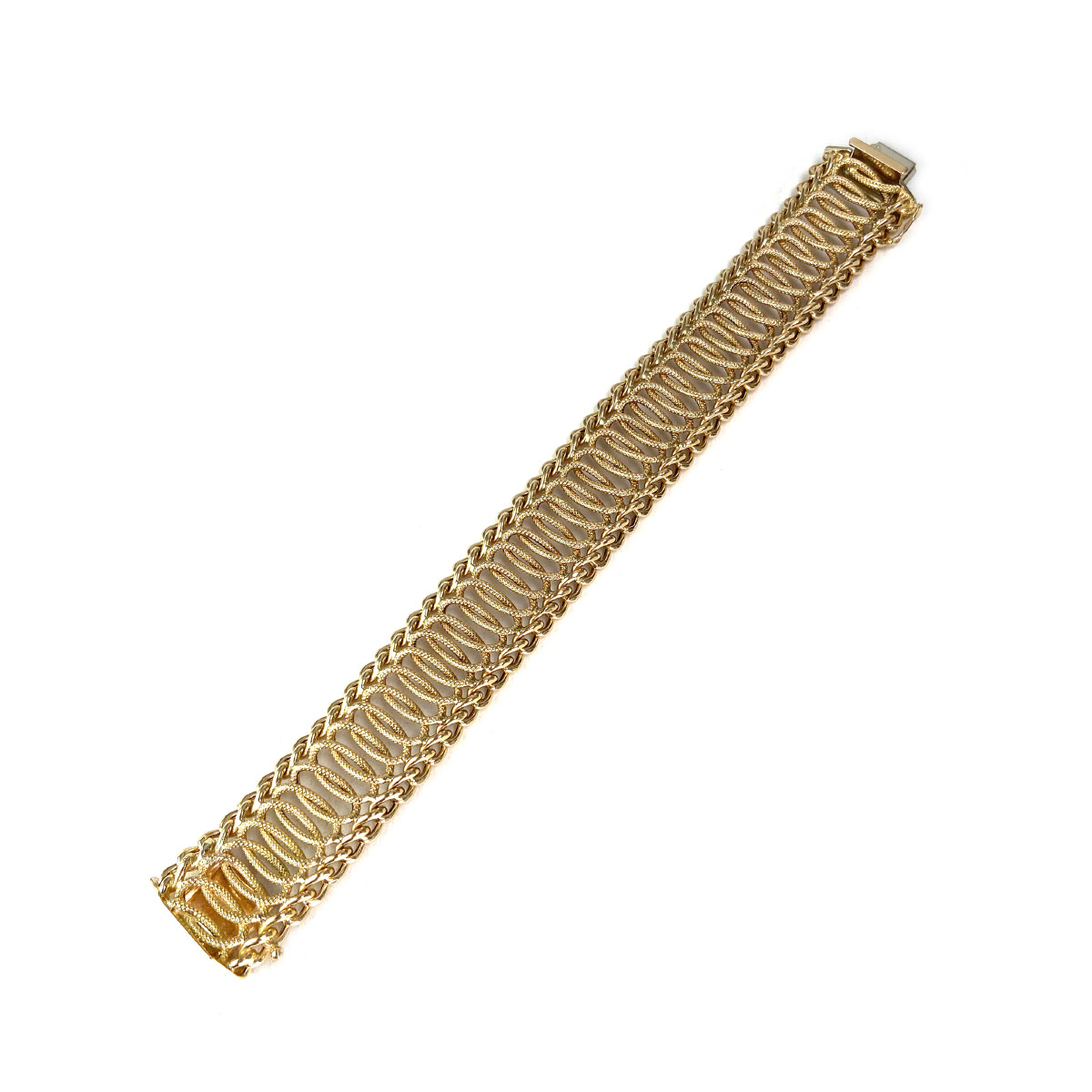Bracelet d'occasion or 750 jaune maille fantaisie 19 cm - vue 3